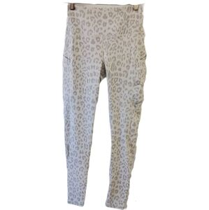 Gottex Leggings Small Womens White Animal Print Stretch Athleisure Active
